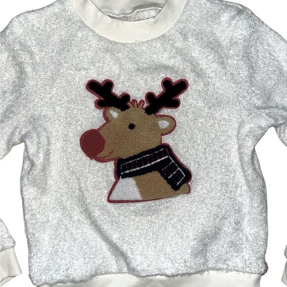Girls Cozy White Reindeer Sweater - Picture 2 of 4